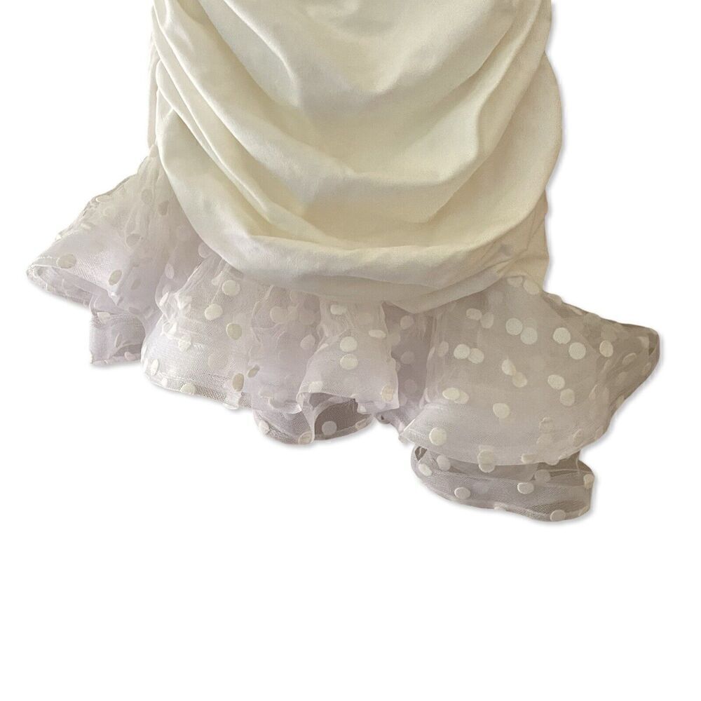 NBD Alice Mini Strapless Tulle Polka Ruched Dress White SZ XXS Revolve NWT $238 - Picture 7 of 12